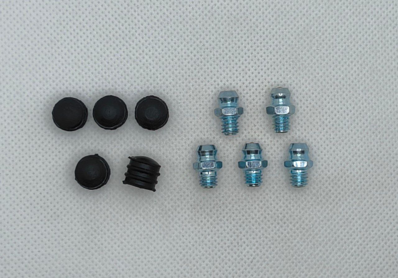 Комплект прямых пресс-масленок М6 с защитным колпачком 100 шт