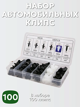 Клипсы автомобильные набор 100 шт.