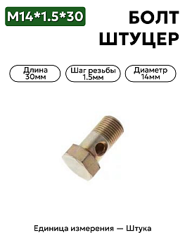 болт-штуцер м14*1,5*30 гура 3105-3408100-210          в Нижнем Новгороде
